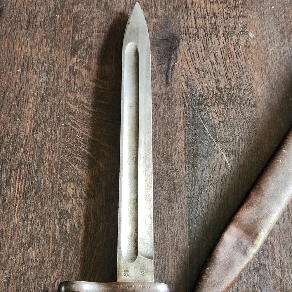 Antique German Bayonet w/ Scabbard Meyersberg Kirschbaum Solingen H5593‎